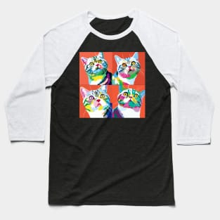 American Wirehair Pop Art - Cat Lover Gif Baseball T-Shirt